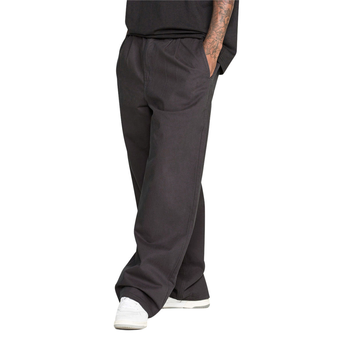 Volcom Chillow Pleat Elastic Waist Pants - Asphalt Black