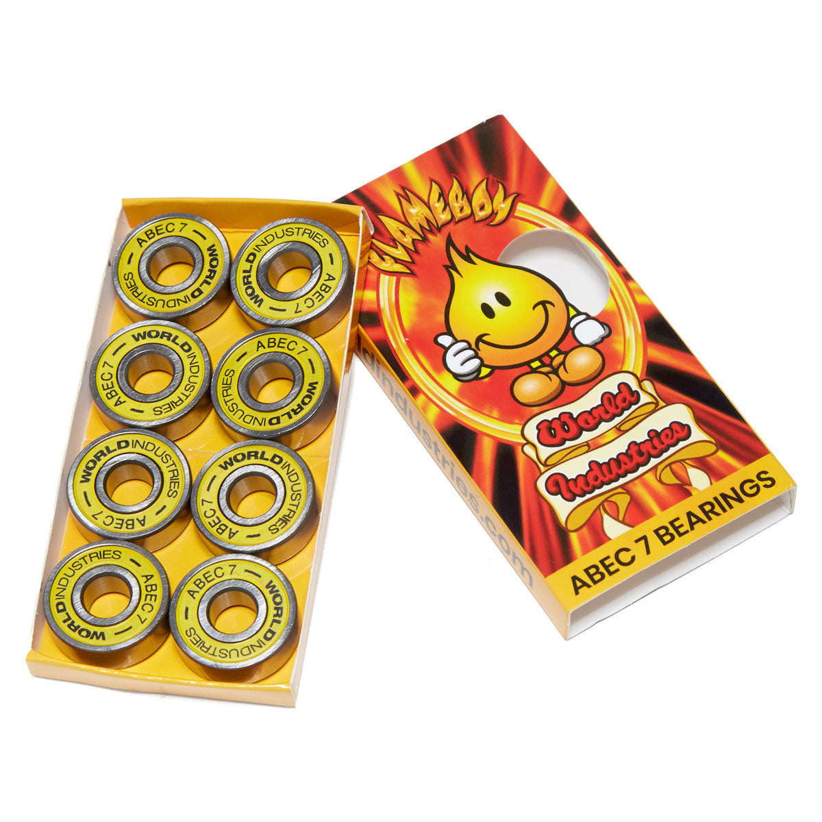 World Industries Flameboy Abec 7 Bearings - Yellow