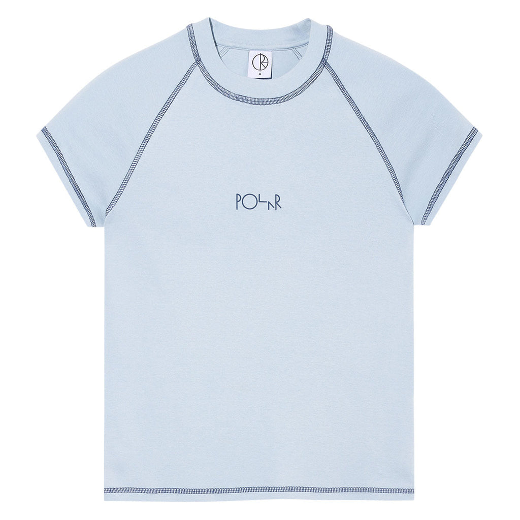 Polar Womens Script Logo Baby T-Shirt - Light Blue/Dark Blue