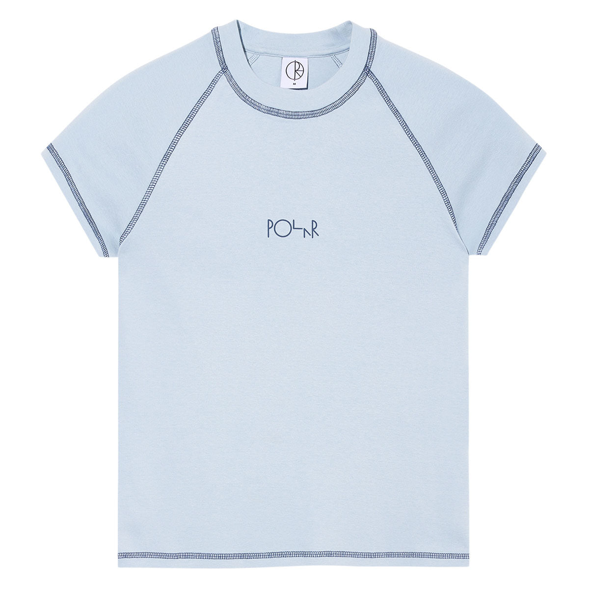 Polar Womens Script Logo Baby T-Shirt - Light Blue/Dark Blue