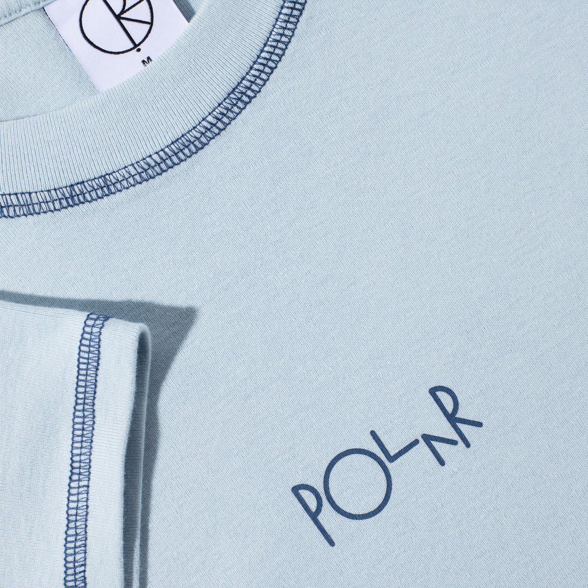 Polar Womens Script Logo Baby T-Shirt - Light Blue/Dark Blue