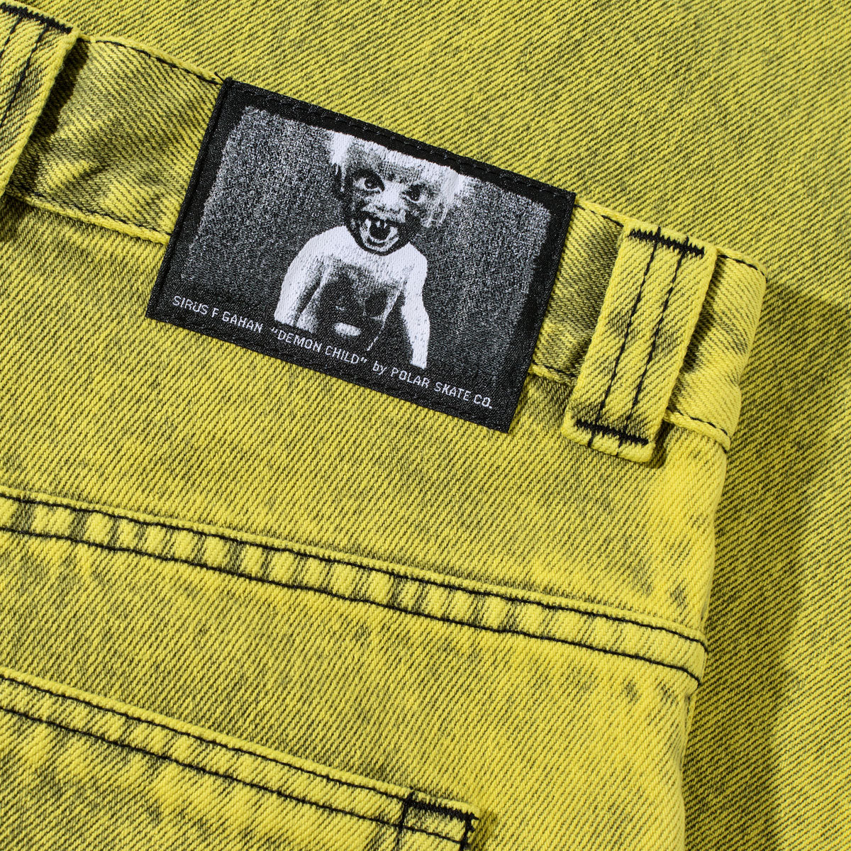 Polar Demon Child Big Boy Jeans - Lemon Black
