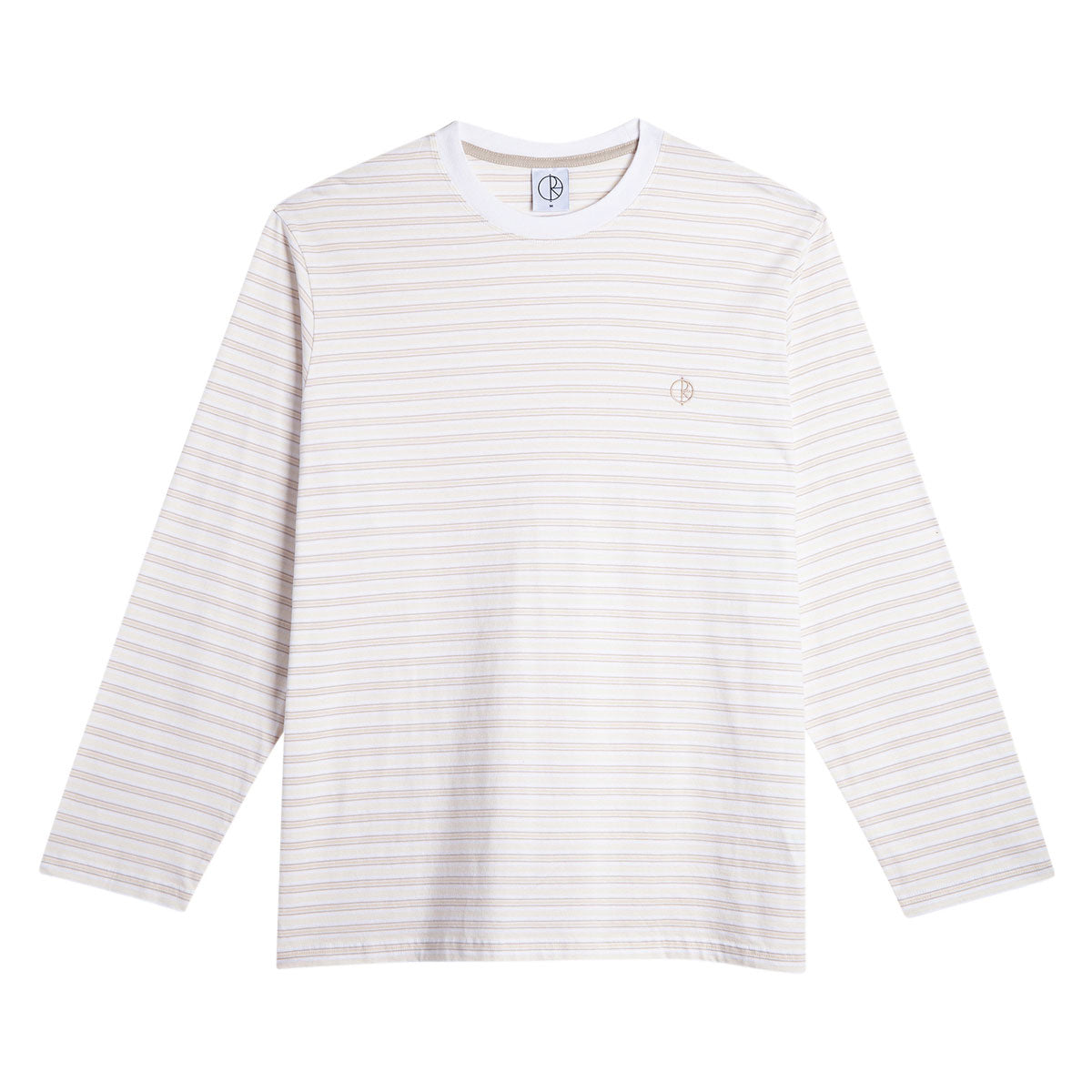 Polar Steve Stripe Long Sleeve T-Shirt - White/Taupe