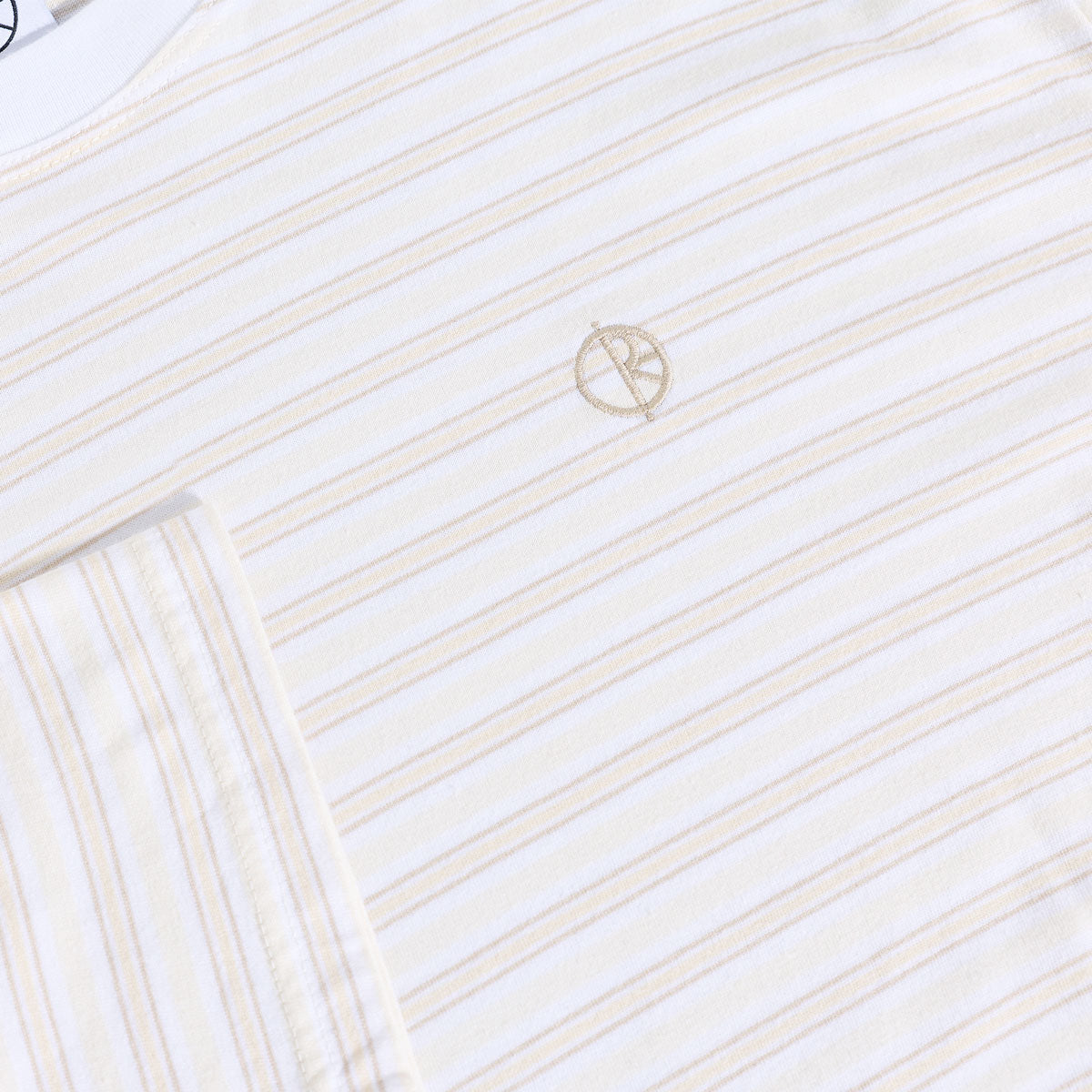 Polar Steve Stripe Long Sleeve T-Shirt - White/Taupe