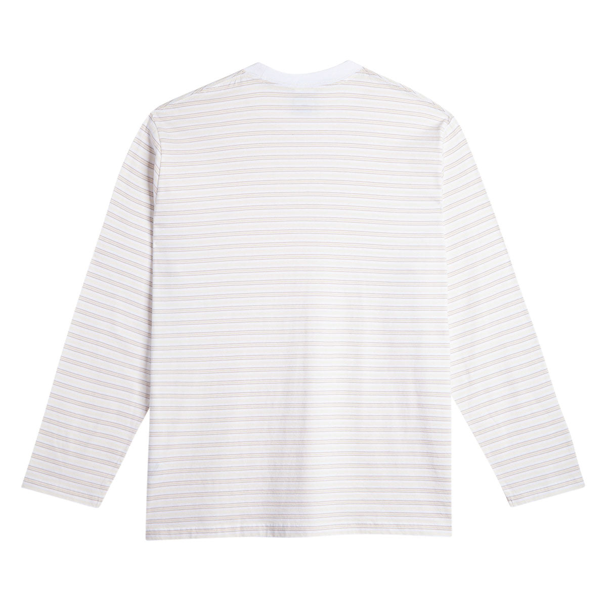 Polar Steve Stripe Long Sleeve T-Shirt - White/Taupe