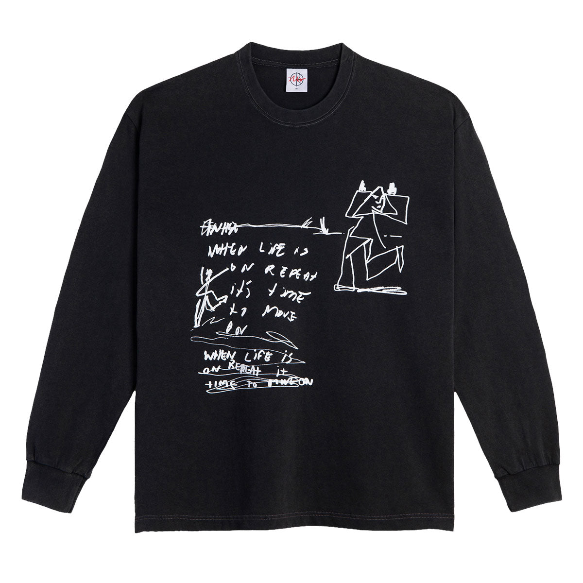 Polar On Repeat Long Sleeve T-Shirt - Silver Black