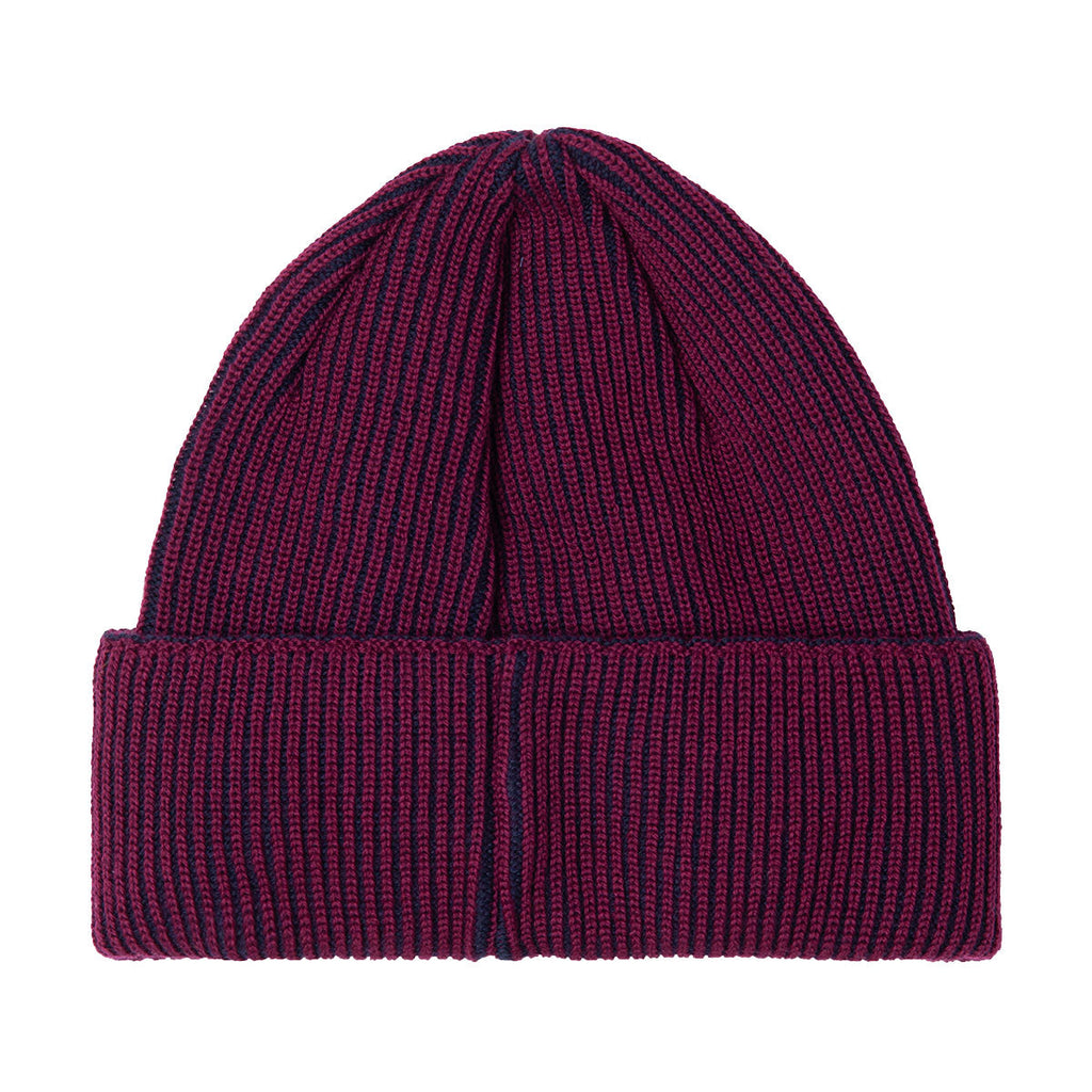 Polar Lines Merino Beanie - Wine/Navy