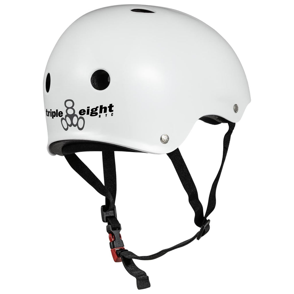 Triple Eight Certified Sweatsaver Helmet - White Glossy