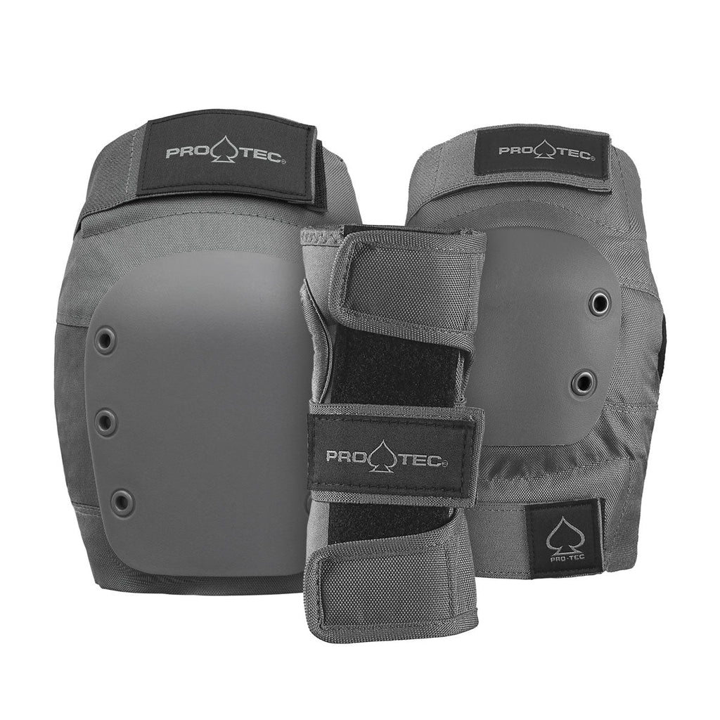 Pro-Tec Street Adult 3 Pack Open Back Set Of Pads - Grey