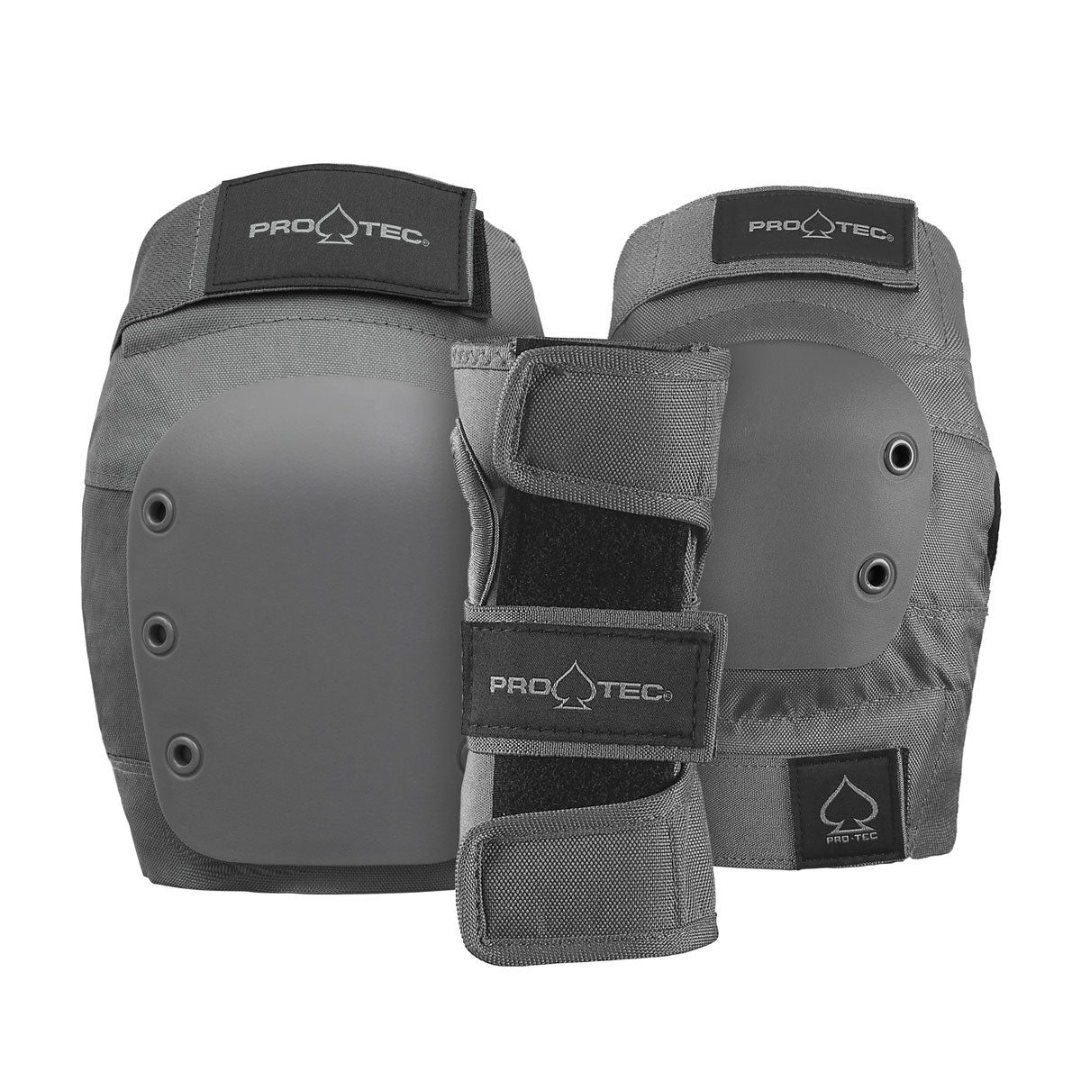 Pro-Tec Street Adult 3 Pack Open Back Set Of Pads - Grey