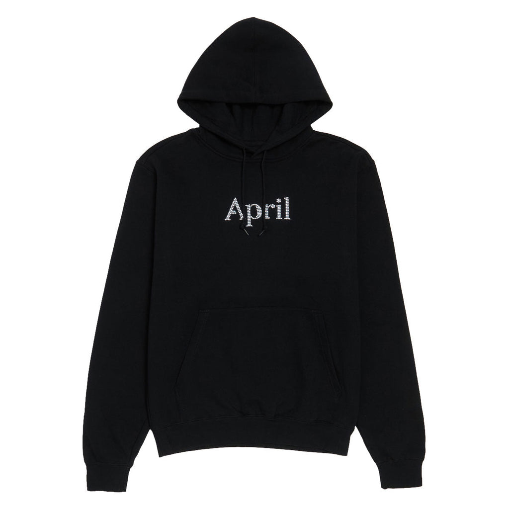 April Rhinestone Hoodie - Black