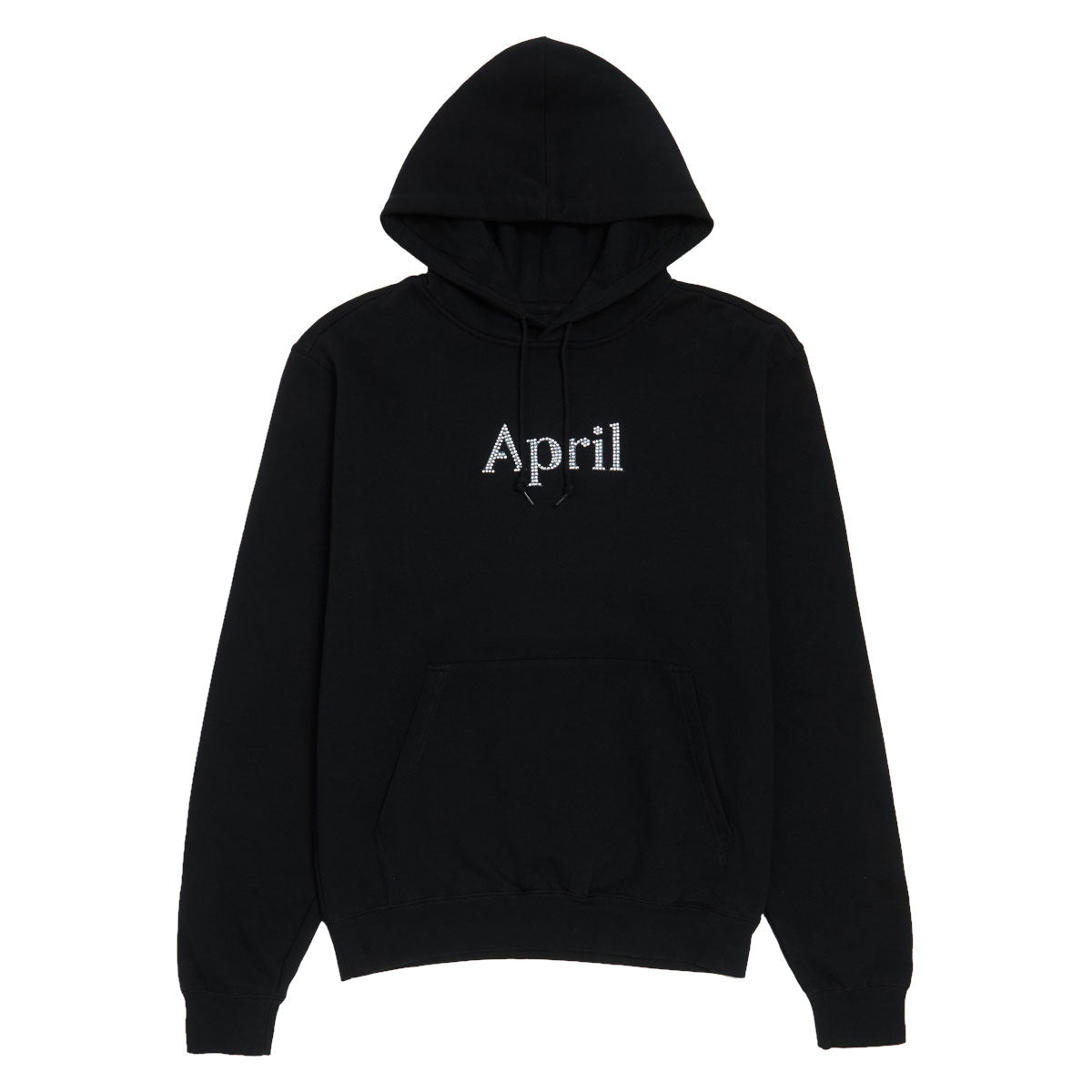 April Rhinestone Hoodie - Black
