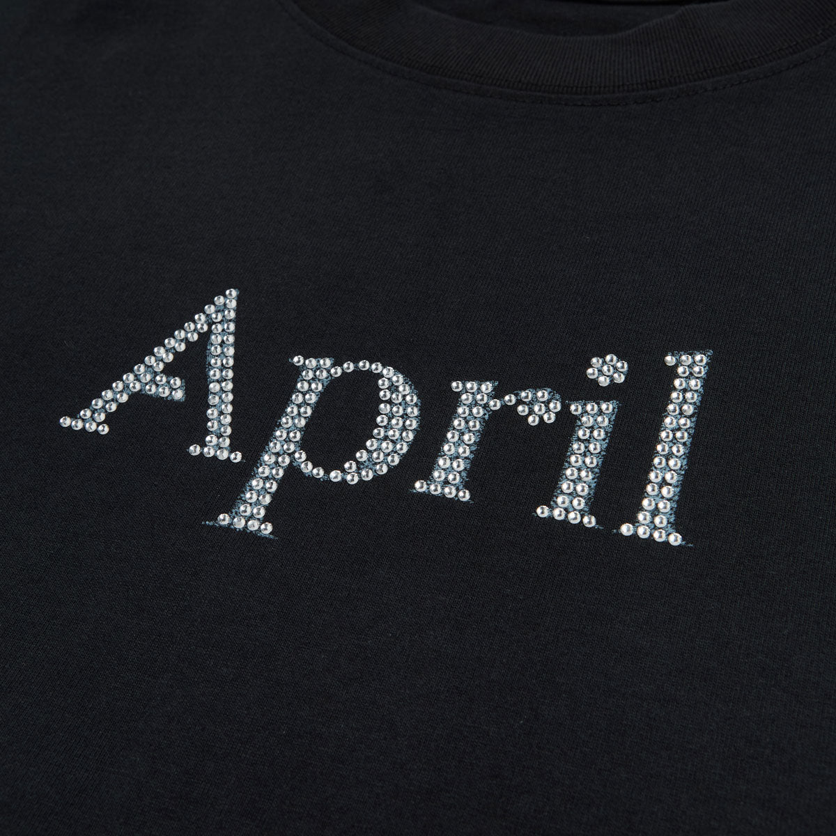 April Rhinestone T-Shirt - Black
