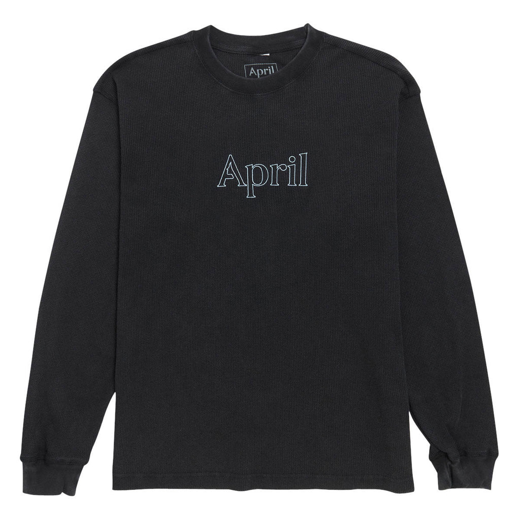 April Thermal Long Sleeve Embroidered Shirt - Black