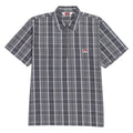 Ben Davis Short Sleeved Plaid 1/2 Zip Shirt - Grey/Black