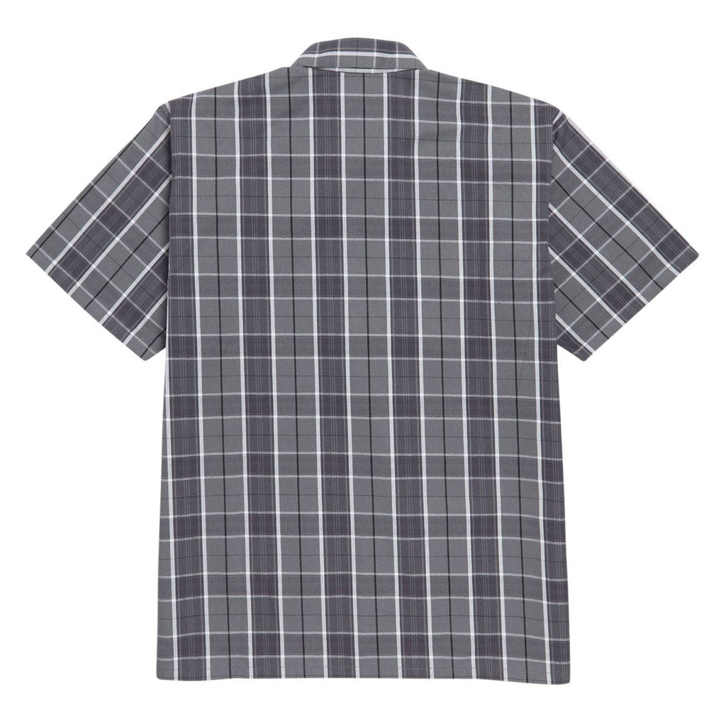 Ben Davis Short Sleeved Plaid 1/2 Zip Shirt - Grey/Black