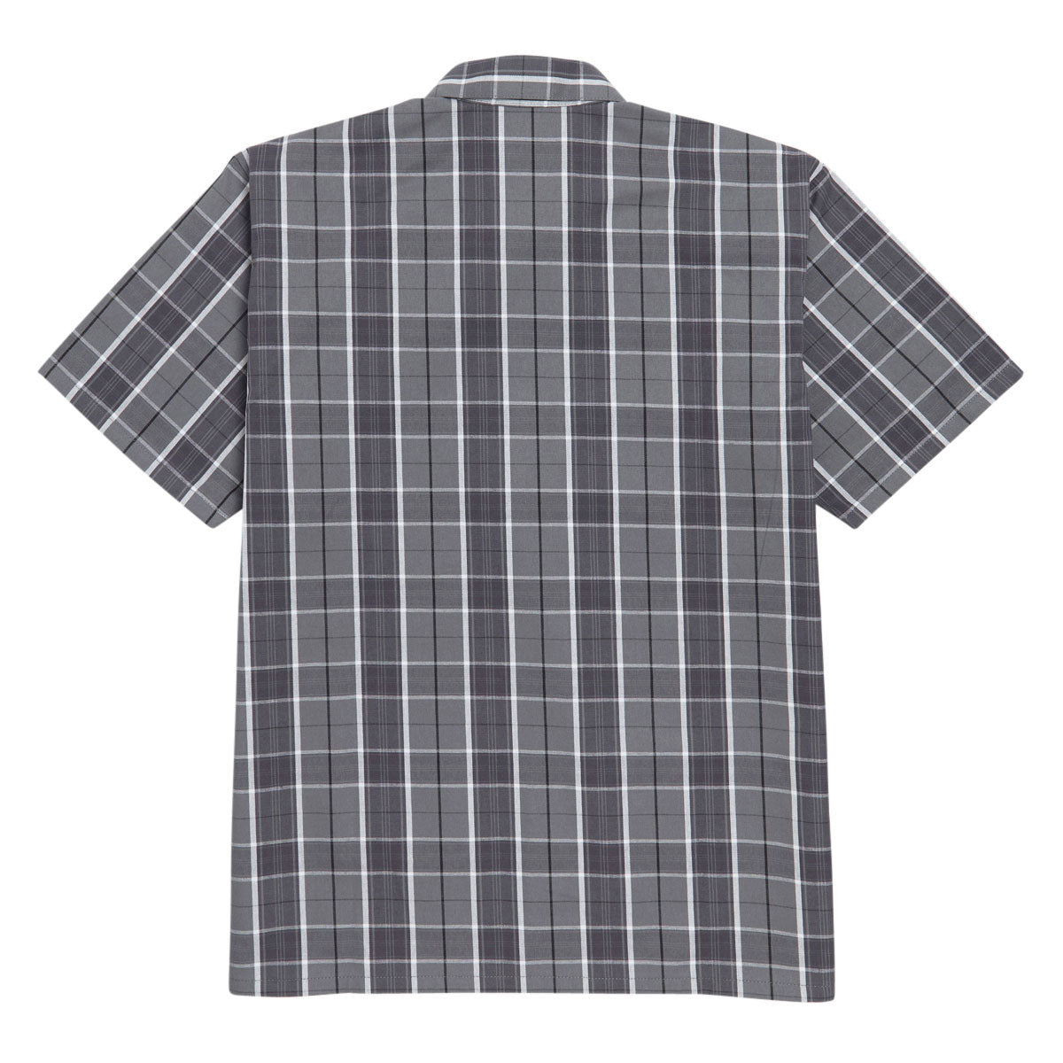 Ben Davis Short Sleeved Plaid 1/2 Zip Shirt - Grey/Black
