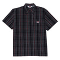 Ben Davis Short Sleeved Plaid 1/2 Zip Shirt - Black/Grey/Red