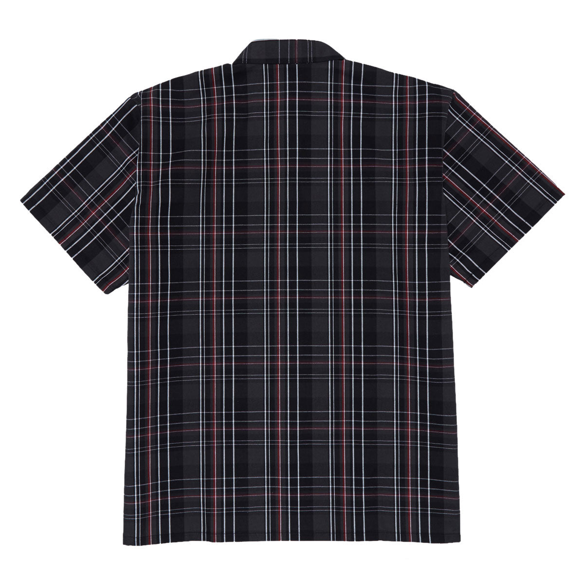 Ben Davis Short Sleeved Plaid 1/2 Zip Shirt - Black/Grey/Red