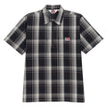 Ben Davis Short Sleeved Plaid 1/2 Zip Shirt - Navy/Grey