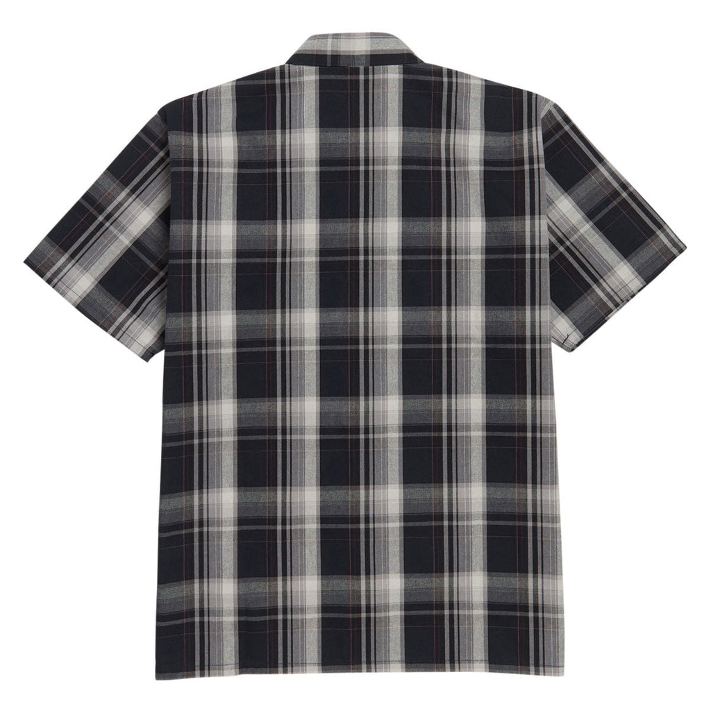 Ben Davis Short Sleeved Plaid 1/2 Zip Shirt - Navy/Grey