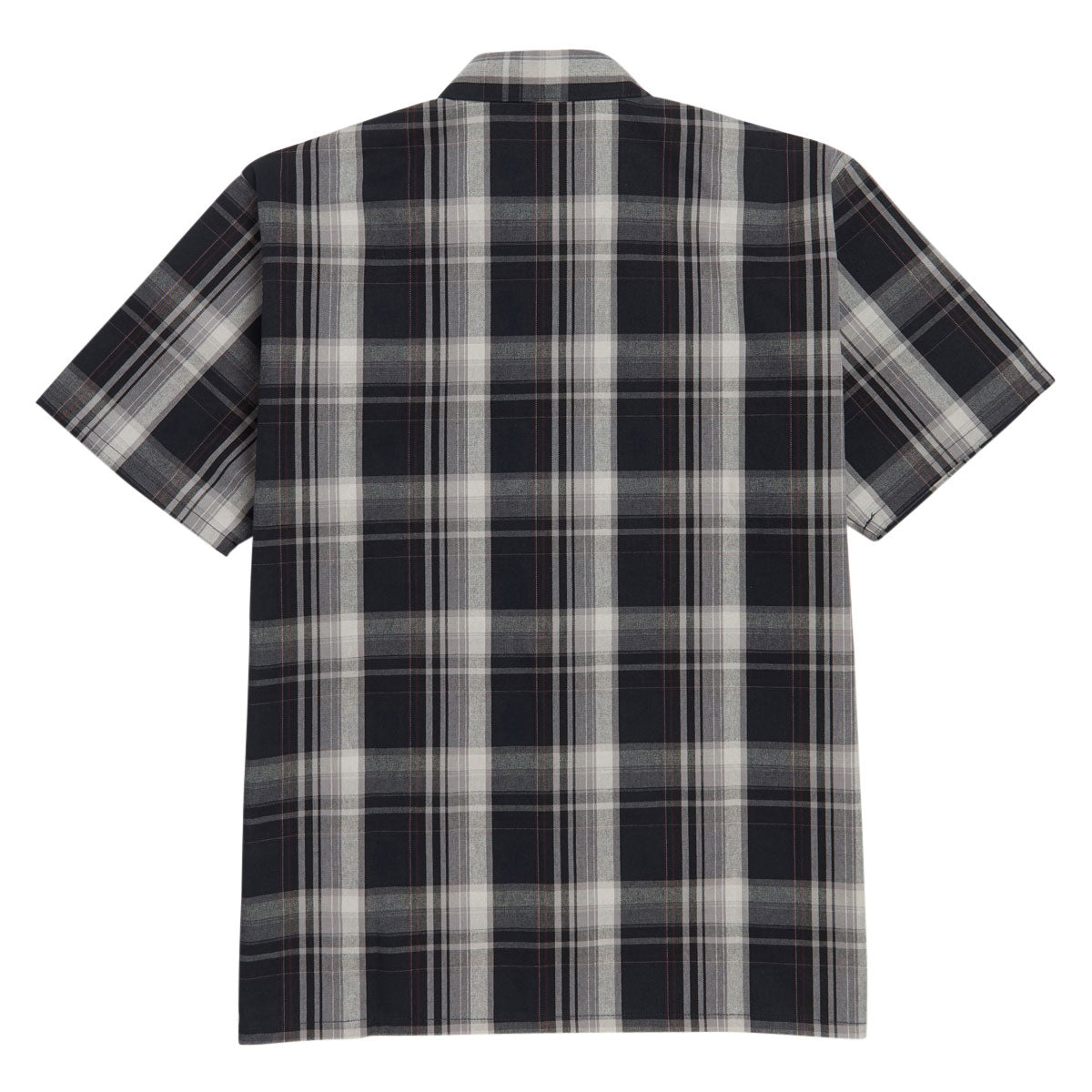 Ben Davis Short Sleeved Plaid 1/2 Zip Shirt - Navy/Grey