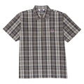 Ben Davis Short Sleeved Plaid 1/2 Zip Shirt - Khaki/Grey