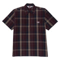 Ben Davis Short Sleeved Plaid 1/2 Zip Shirt - Burgundy