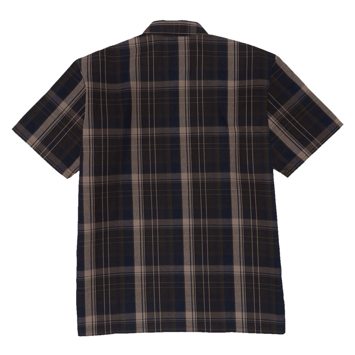 Ben Davis Short Sleeved Plaid 1/2 Zip Shirt - Brown