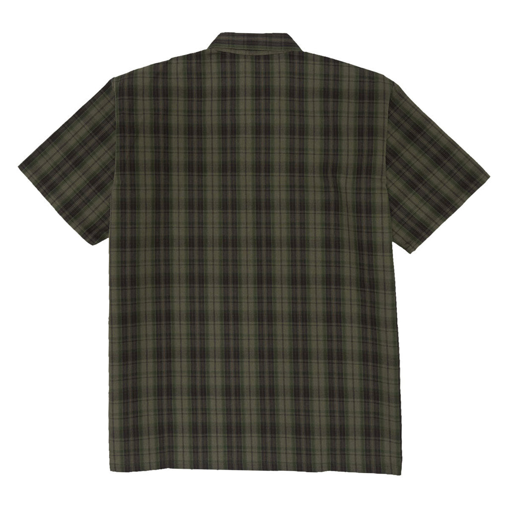 Ben Davis Short Sleeved Plaid 1/2 Zip Shirt - Olive