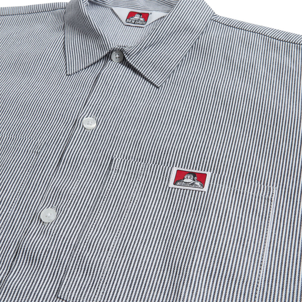 Ben Davis Long Sleeve Stripe Polyblend Shirt - Hickory