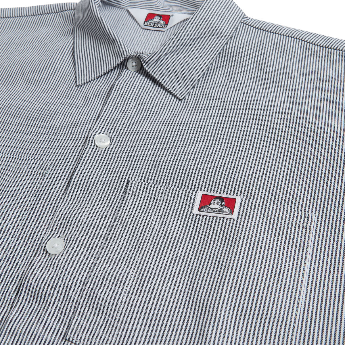 Ben Davis Long Sleeve Stripe Polyblend Shirt - Hickory