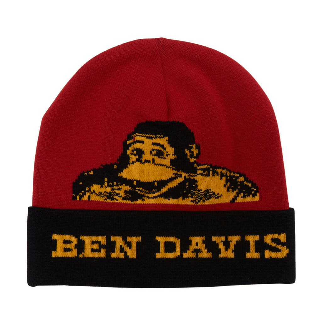 Ben Davis Knit Logo Beanie - Black/Red