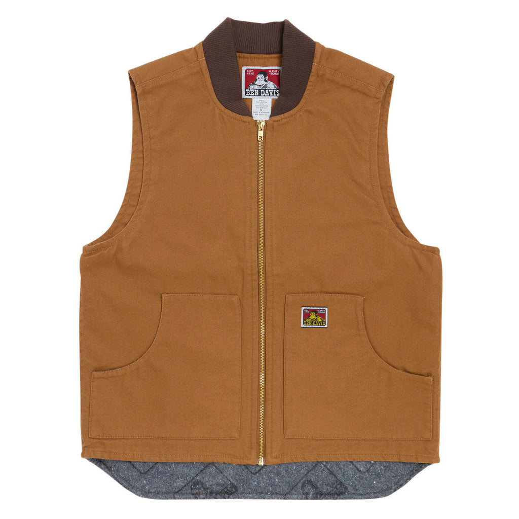 Ben Davis Canvas Lined Vest Jacket - Brown