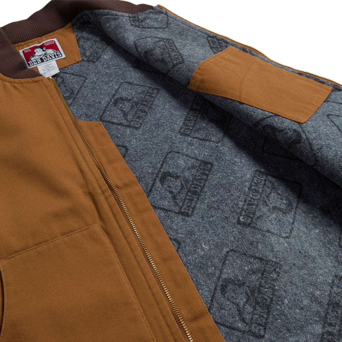 Ben Davis Canvas Lined Vest Jacket - Brown
