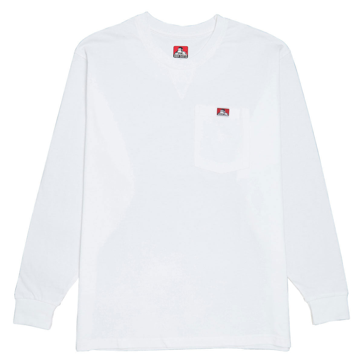 Ben Davis Heavy Duty Long Sleeve Pocket T-Shirt - White