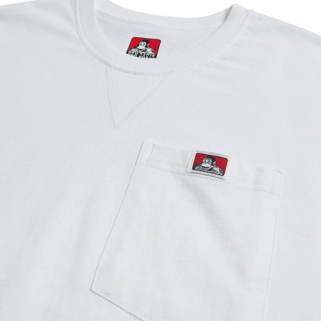 Ben Davis Heavy Duty Long Sleeve Pocket T-Shirt - White
