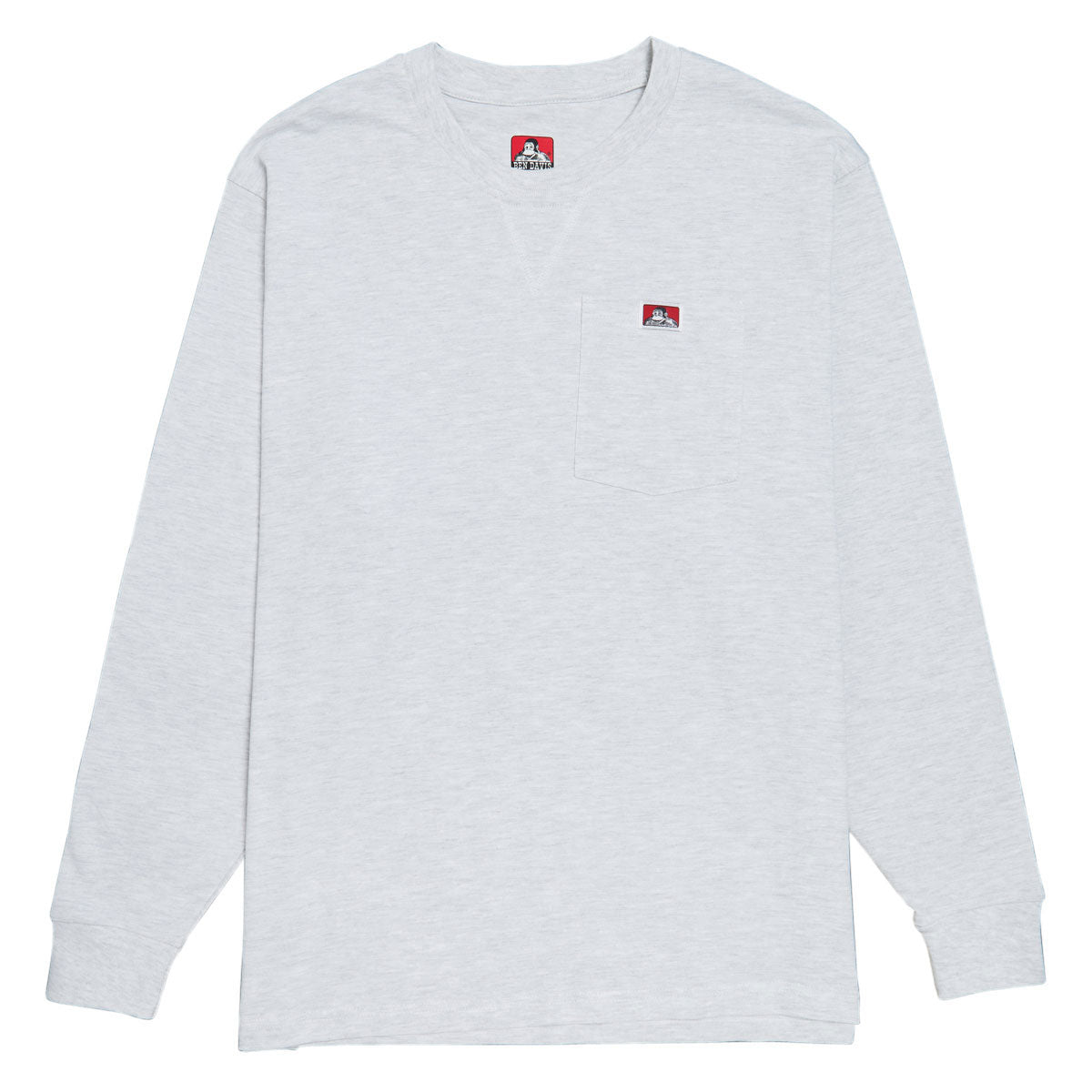 Ben Davis Heavy Duty Long Sleeve Pocket T-Shirt - Ash Grey