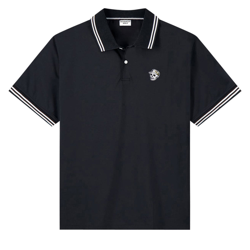 Devereux Skull Caddy Tips Polo Shirt - Black