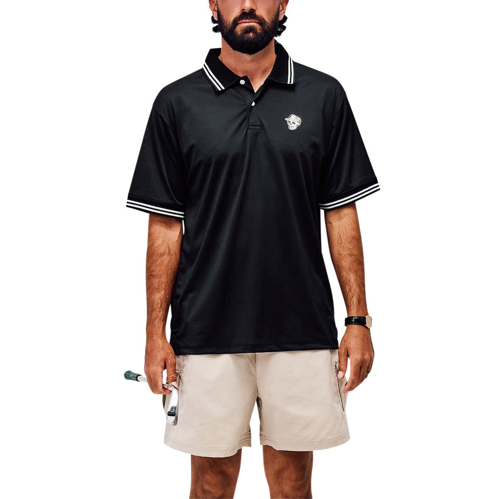 Devereux Skull Caddy Tips Polo Shirt - Black