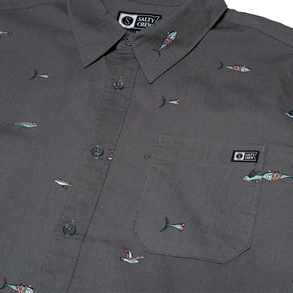 Salty Crew Crew Button Up Shirt - Charcoal