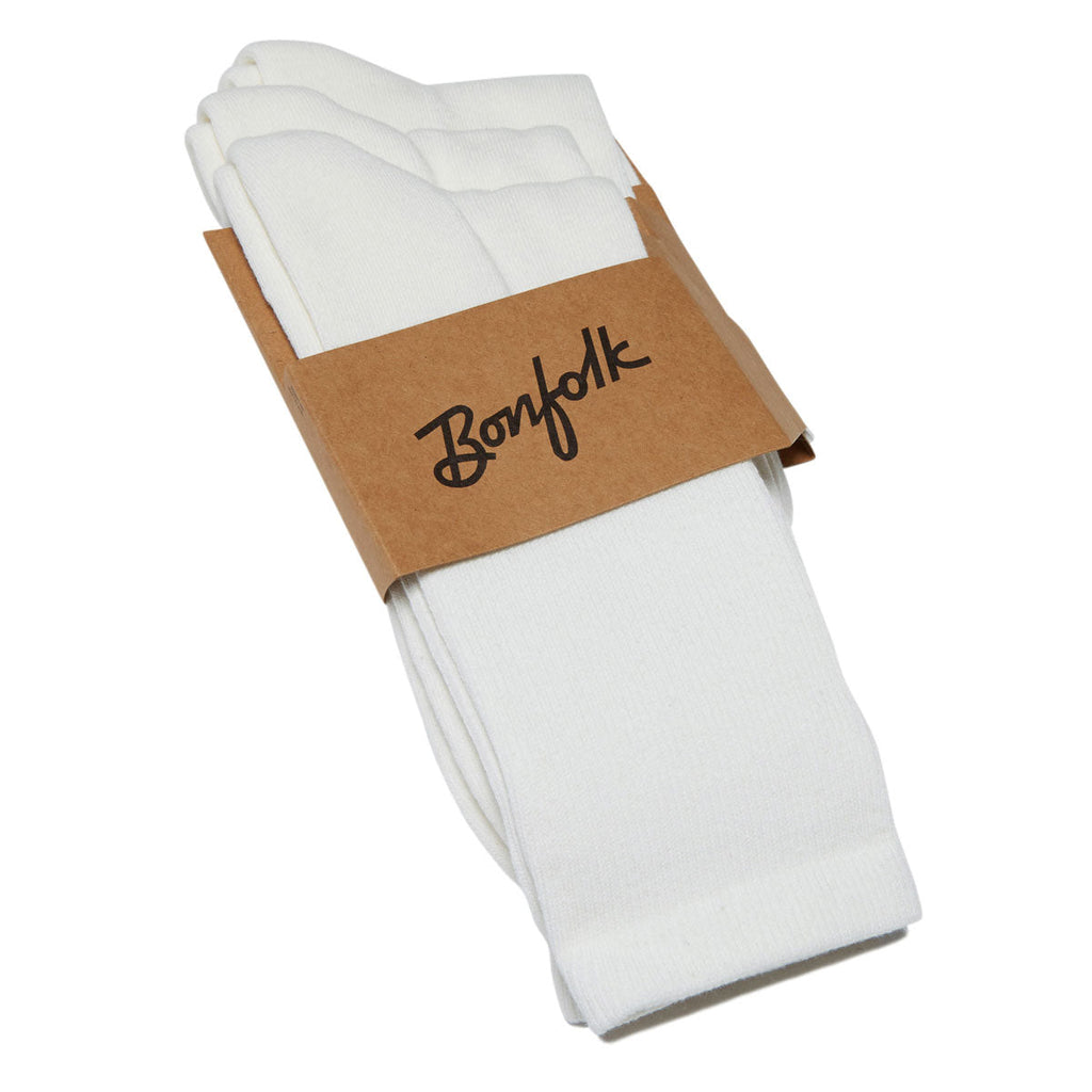 Bonfolk Daily Crew 3 Pack Of Socks - Cloud White