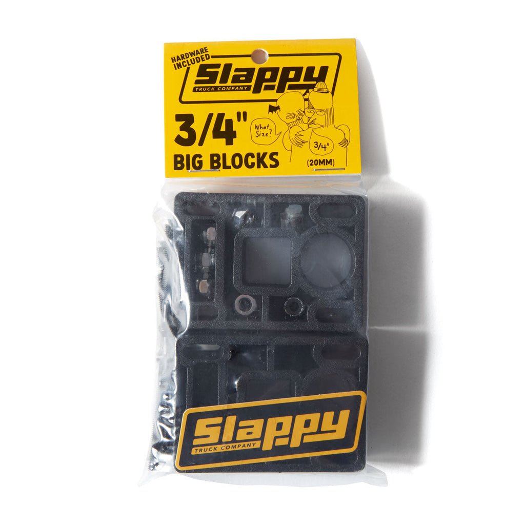 Slappy Big Blocks Risers With Hardware - Black - 3/4"
