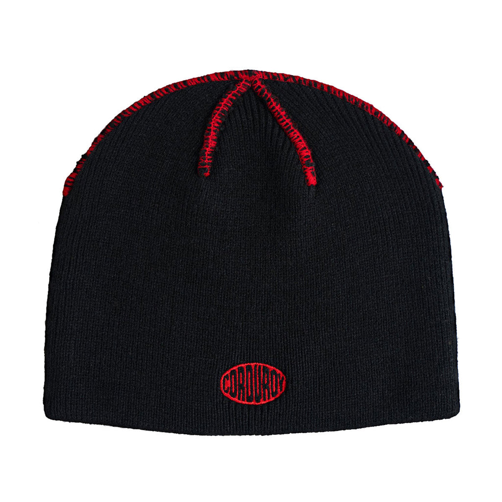 Corduroy Brand Skully Beanie - Black