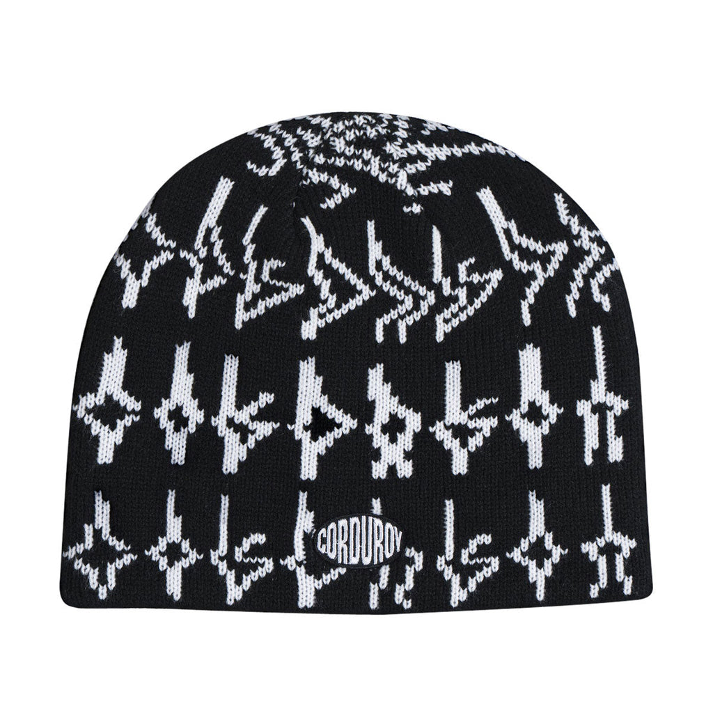 Corduroy Tracers Skully Beanie - Black