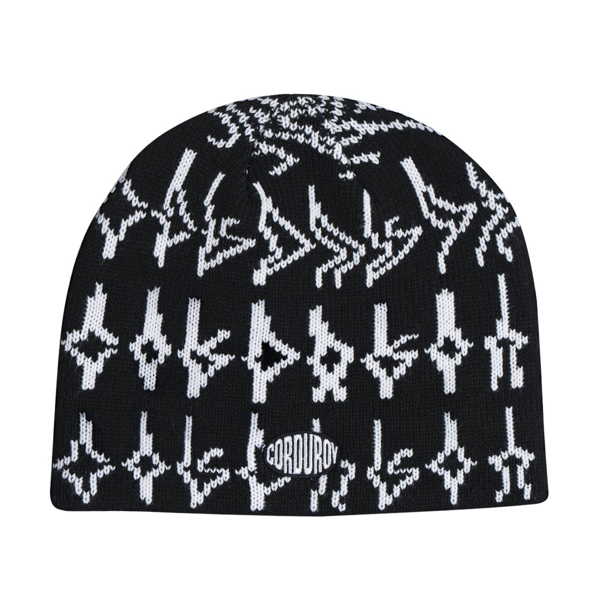 Corduroy Tracers Skully Beanie - Black