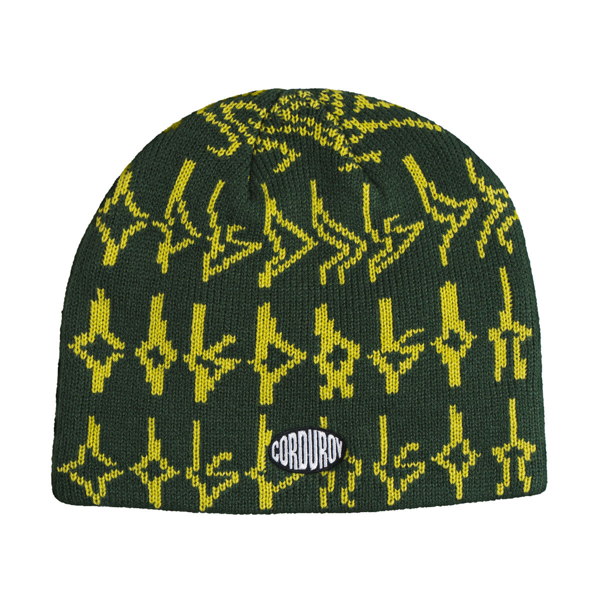 Corduroy Tracers Skully Beanie - Emerald