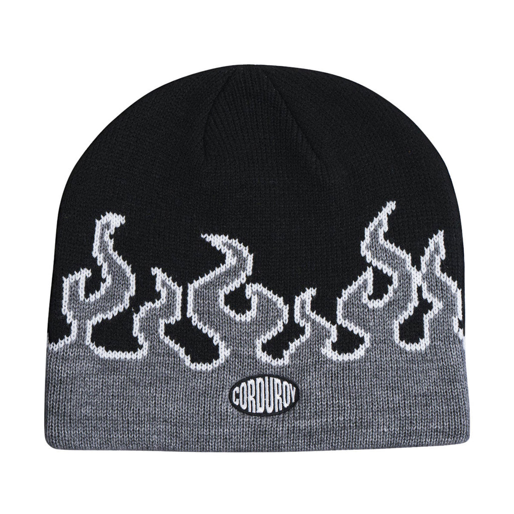Corduroy LL Burn Skully Beanie - Black