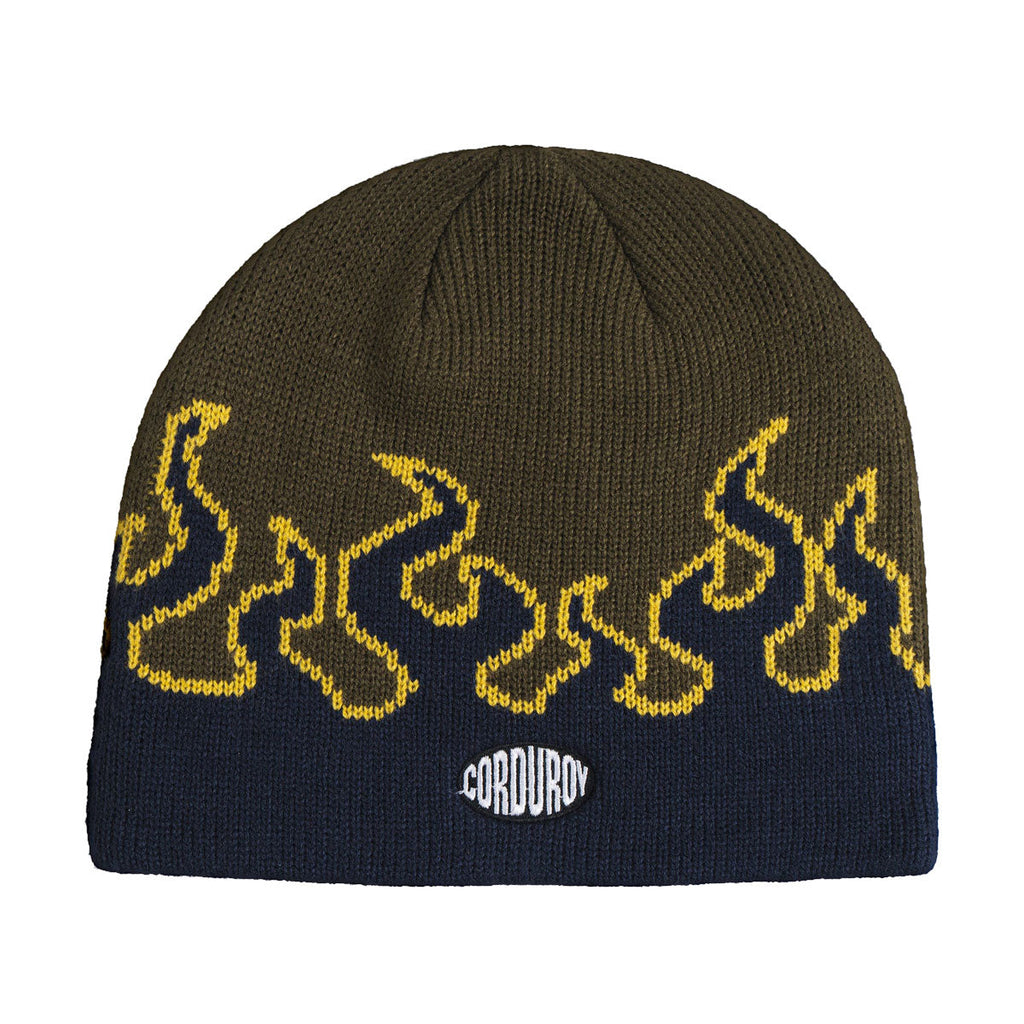 Corduroy LL Burn Skully Beanie - Army