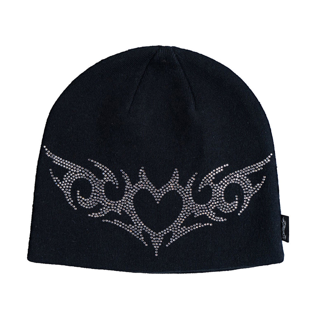 Corduroy Shine On Skully Beanie - Black